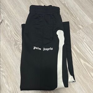 Palm Angels Black and White Men's Pants